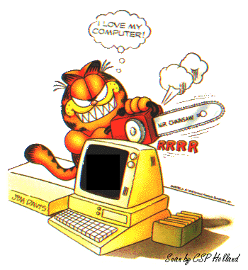 Garfield LOVES his computer too!